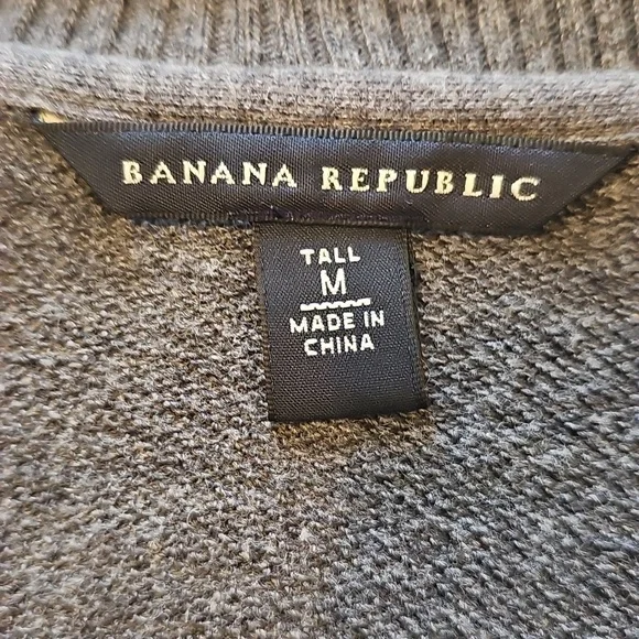 Banana Republic Charcoal Double-Breasted Cotton Jacket With Zip Closure - Picture 8 of 9